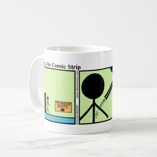Funny Tetanus Shot Stickman Tasse - 097 (Vorderseite Links)