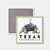 Funny Texas Armadillo Magnet (Vorderseite/Rückseite)