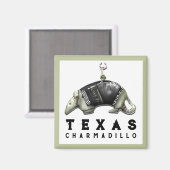 Funny Texas Armadillo Magnet (Vorderseite/Rückseite)