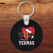 Funny Texas Merry Texmas Weihnachts-Staat Weihnach Schlüsselanhänger (Vorderseite)