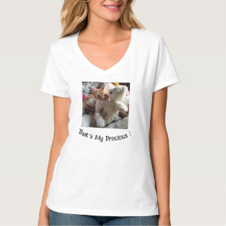 Funny Text , Cat Foto , beide austauschbar, weiß T-Shirt
