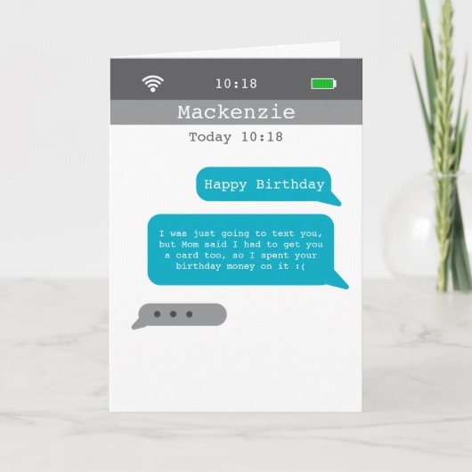 Funny Text Geburtstag Spaß Karte (Vorderseite)