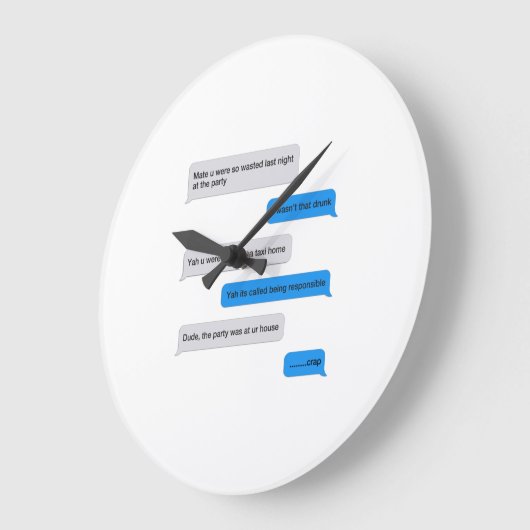 Funny Text Große Wanduhr (Winkel)