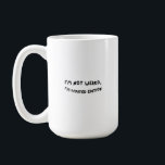 Funny Text Tasse<br><div class="desc">Stellen Sie sicher, dass Sie Ihren Tag mit einer Aussage beginnen, die nicht kurz zu markieren ist! Unsere Tasse "Ich bin nicht verdrahtet, ich bin limitiert" ist ideal für alle, die sich nicht an die soziale Norm halten. Solche Tasse eignen sich perfekt für anspruchsvolle Kaffeebewunderer, Intellektuelle und alle, die eine...</div>