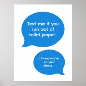 Funny Texting Bathroom Poster (Vorne)