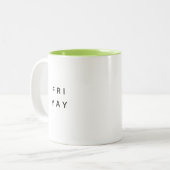 Funny TGIF Vielen Dank Gott sei Dank ist es Freita Zweifarbige Tasse (Vorderseite Links)