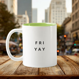 Funny TGIF Vielen Dank Gott sei Dank ist es Freita Zweifarbige Tasse