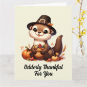 Funny Thanker Otter Friend Erntedank Karte (Gelbe Blume)