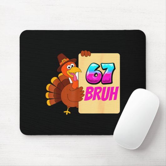 Funny Thanksgiving 67 Baseball Drip Gobble Turkey  Mousepad (Mit Mouse)