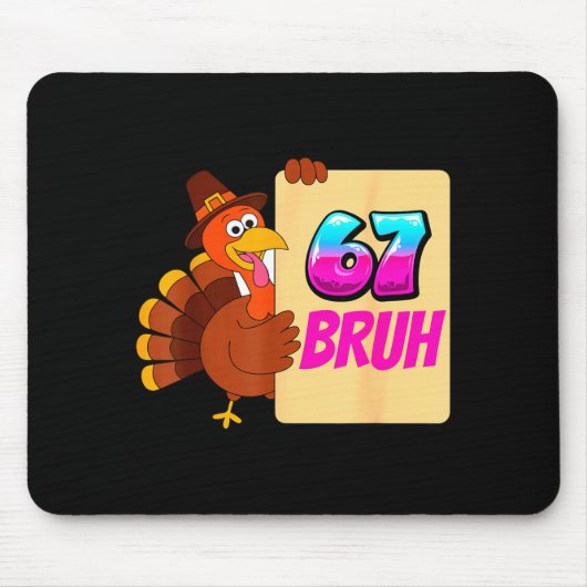 Funny Thanksgiving 67 Baseball Drip Gobble Turkey Mousepad (Vorne)