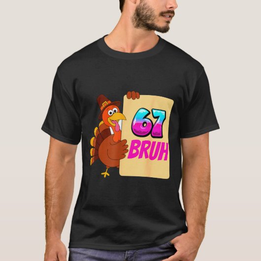 Funny Thanksgiving 67 Baseball Drip Gobble Turkey T-Shirt (Vorderseite)