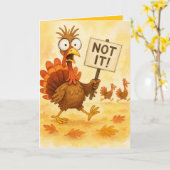 Funny Thanksgiving Card – Turkey Trouble Karte (Gelbe Blume)
