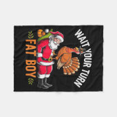 Funny Thanksgiving Christmas Turkey Vs Santa For M Fleecedecke (Vorderseite (Horizontal))