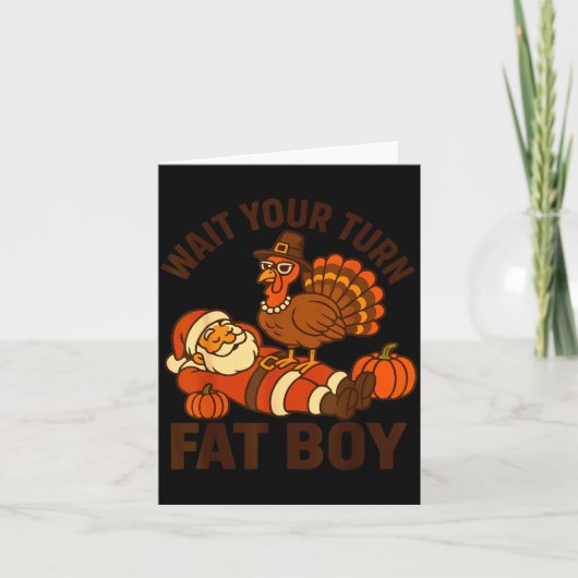 Funny Thanksgiving Christmas Turkey Vs Santa For M Karte (Vorderseite)