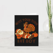 Funny Thanksgiving Christmas Turkey Vs Santa For M Karte (Vorderseite)
