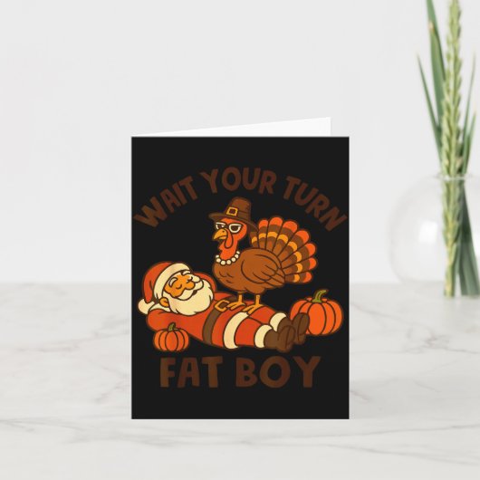 Funny Thanksgiving Christmas Turkey Vs Santa For M Karte (Vorderseite)