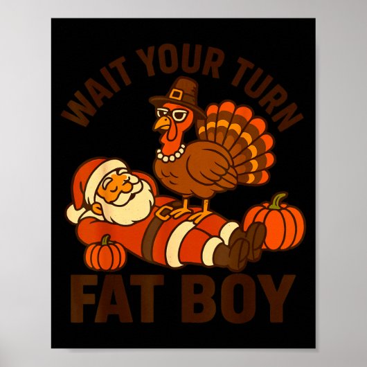 Funny Thanksgiving Christmas Turkey Vs Santa For M Poster (Vorne)