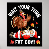 Funny Thanksgiving Christmas Turkey Vs Santa For M Poster (Vorne)
