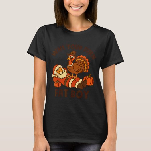 Funny Thanksgiving Christmas Turkey Vs Santa For M T-Shirt (Vorderseite)