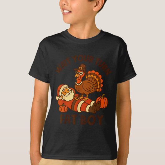Funny Thanksgiving Christmas Turkey Vs Santa For M T-Shirt (Vorderseite)
