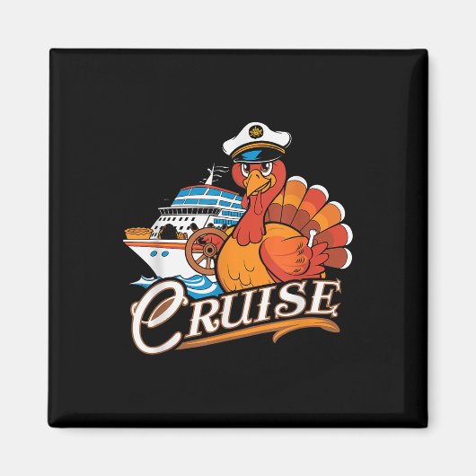 Funny Thanksgiving Cruise Turkey Boat Vacation Tri Magnet (Vorne)