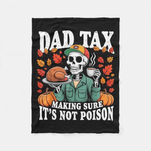 Funny Thanksgiving Dad Tax Skeleton Turkey Day Foo Fleecedecke (Vorderseite)