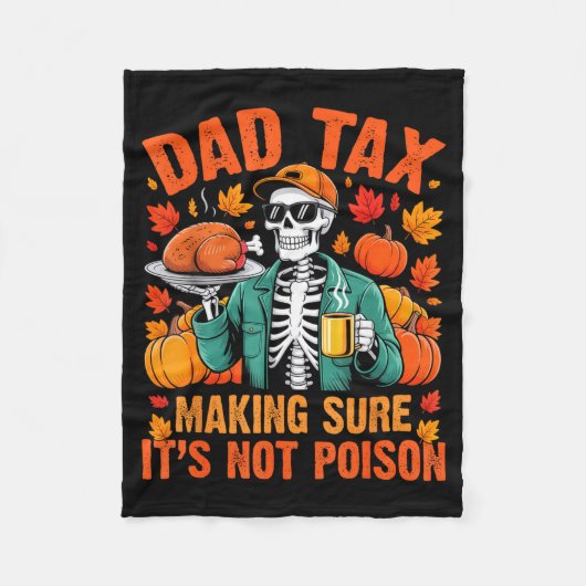 Funny Thanksgiving Dad Tax Skeleton Turkey Day Foo Fleecedecke (Vorderseite)