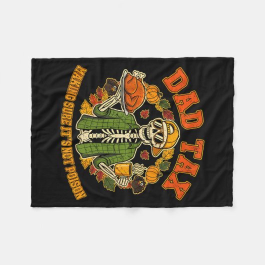 Funny Thanksgiving Dad Tax Skeleton Turkey Day Foo Fleecedecke (Vorderseite (Horizontal))