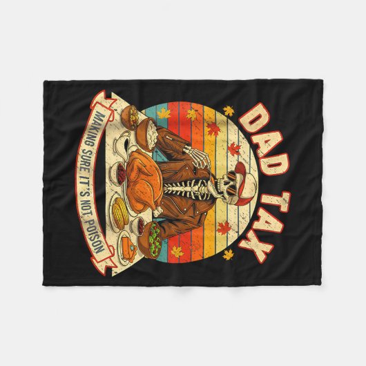 Funny Thanksgiving Dad Tax Skeleton Turkey Day Foo Fleecedecke (Vorderseite (Horizontal))