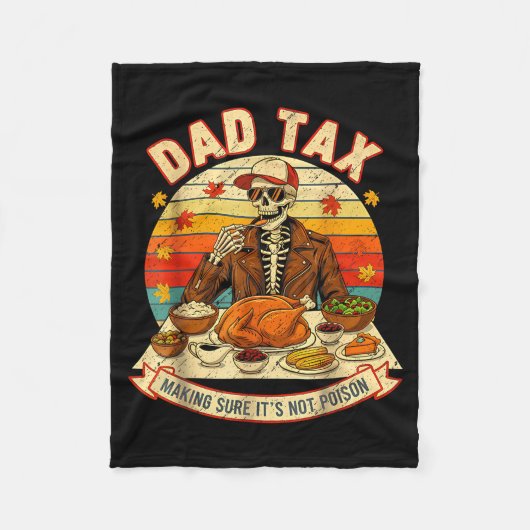 Funny Thanksgiving Dad Tax Skeleton Turkey Day Foo Fleecedecke (Vorderseite)