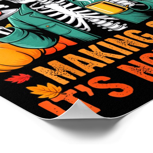 Funny Thanksgiving Dad Tax Skeleton Turkey Day Foo Poster (Ecke)