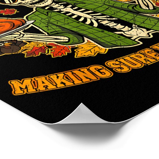 Funny Thanksgiving Dad Tax Skeleton Turkey Day Foo Poster (Ecke)