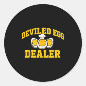 Funny Thanksgiving Fathers Day Retro Deviled Egg E Runder Aufkleber (Vorderseite)