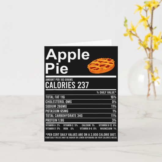 Funny Thanksgiving Food Apparel, E Nutrition Facts Karte (Gelbe Blume)