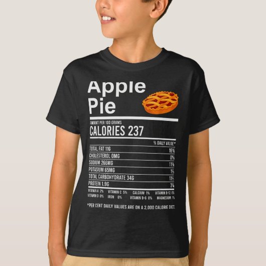 Funny Thanksgiving Food Apparel, E Nutrition Facts T-Shirt (Vorderseite)