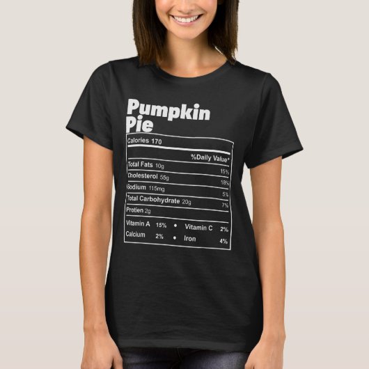 Funny Thanksgiving Food Pumpkin E Nutritional Fact T-Shirt (Vorderseite)