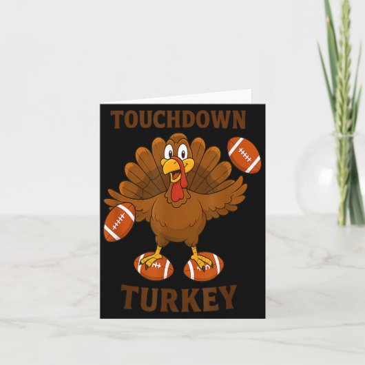 Funny Thanksgiving Football Touchdown Turkey Karte (Vorderseite)