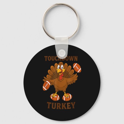 Funny Thanksgiving Football Touchdown Turkey  Schlüsselanhänger (Vorderseite)