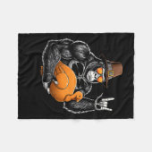 Funny Thanksgiving Gorilla Holding Turkey Lgrim Ha Fleecedecke (Vorderseite (Horizontal))