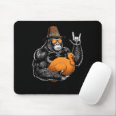 Funny Thanksgiving Gorilla Holding Turkey Lgrim Ha Mousepad (Mit Mouse)