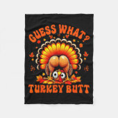 Funny Thanksgiving Guess What Turkey Butt Couples Fleecedecke (Vorderseite)