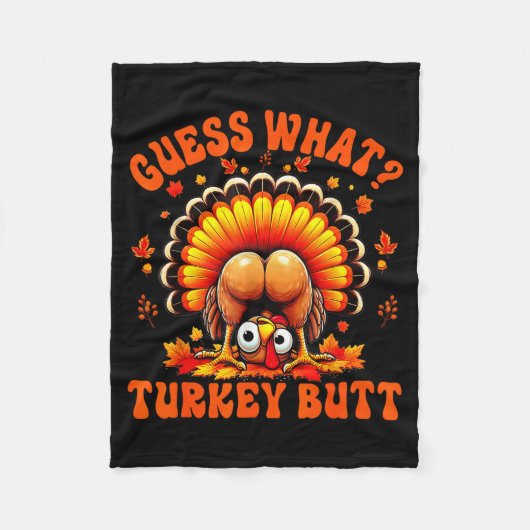 Funny Thanksgiving Guess What Turkey Butt Couples  Fleecedecke (Vorderseite)