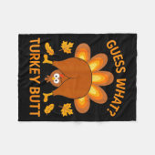 Funny Thanksgiving Guess What Turkey Butt  Fleecedecke (Vorderseite (Horizontal))