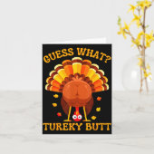 Funny Thanksgiving Guess What Turkey Butt For Boys Karte (Gelbe Blume)