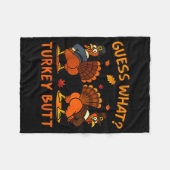 Funny Thanksgiving Guess What Turkey Butt Mens Wom Fleecedecke (Vorderseite (Horizontal))