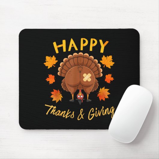 Funny Thanksgiving Guess What Turkey Butt Mousepad (Mit Mouse)