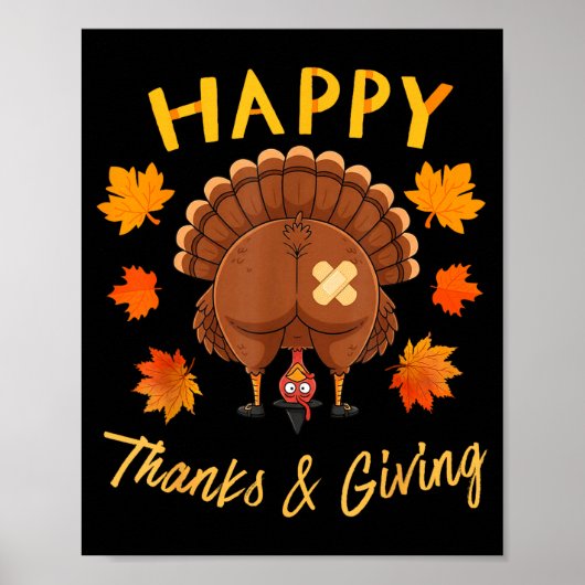 Funny Thanksgiving Guess What Turkey Butt Poster (Vorne)