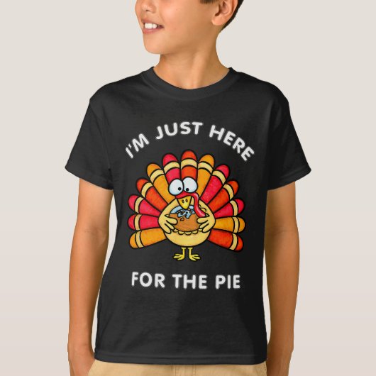 Funny Thanksgiving I'm Just Here For The E Turkey T-Shirt (Vorderseite)