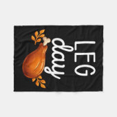 Funny Thanksgiving Leg Day Family Matching Turkey Fleecedecke (Vorderseite (Horizontal))