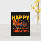 Funny Thanksgiving Monster Truck Turkey Ride Fall Karte (Gelbe Blume)